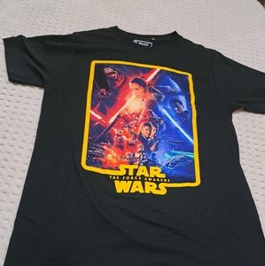 Star Wars T Shirt  The  farce Awakens Galaxy Premiere Movie  black size M